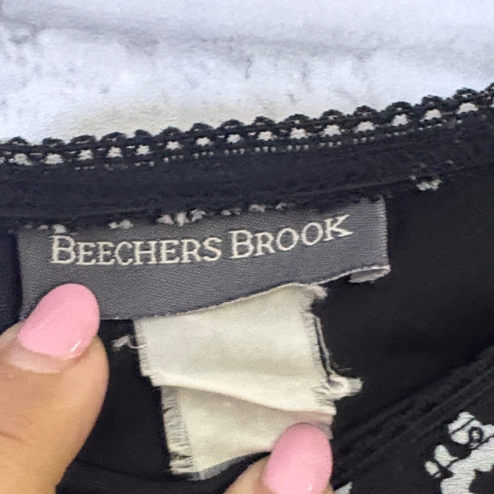 Beechers Brook Chic Floral A-Line Skirt in Black and White- size 14 ish - Picture 2 of 6